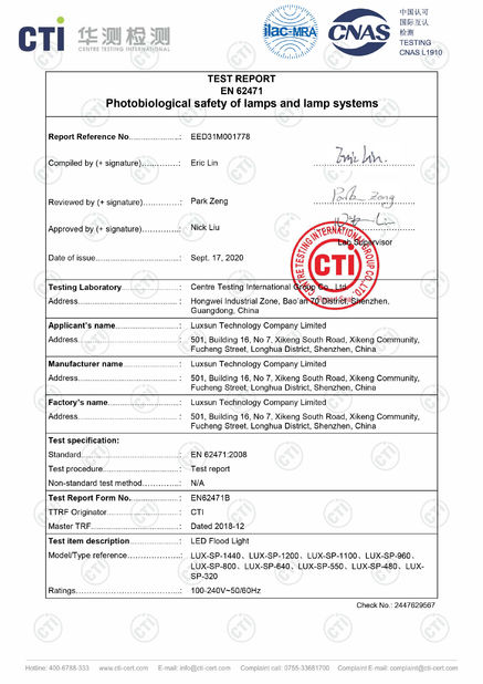 الصين Luxsun lighting Co.,Ltd الشهادات